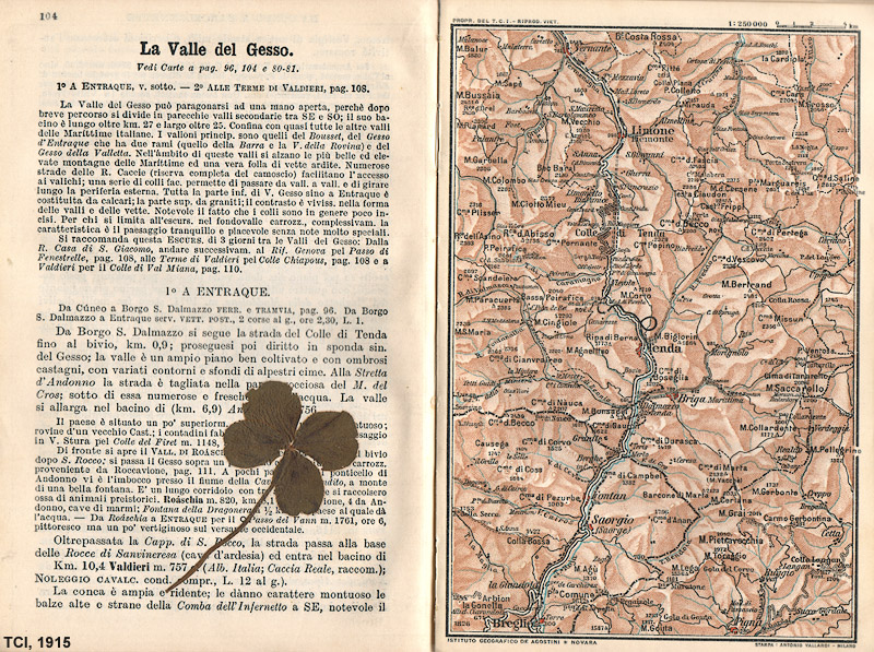 Le carte 1:250.000 nella Guida Rossa - Tenda - TCI, Guida d'Italia, 1915.