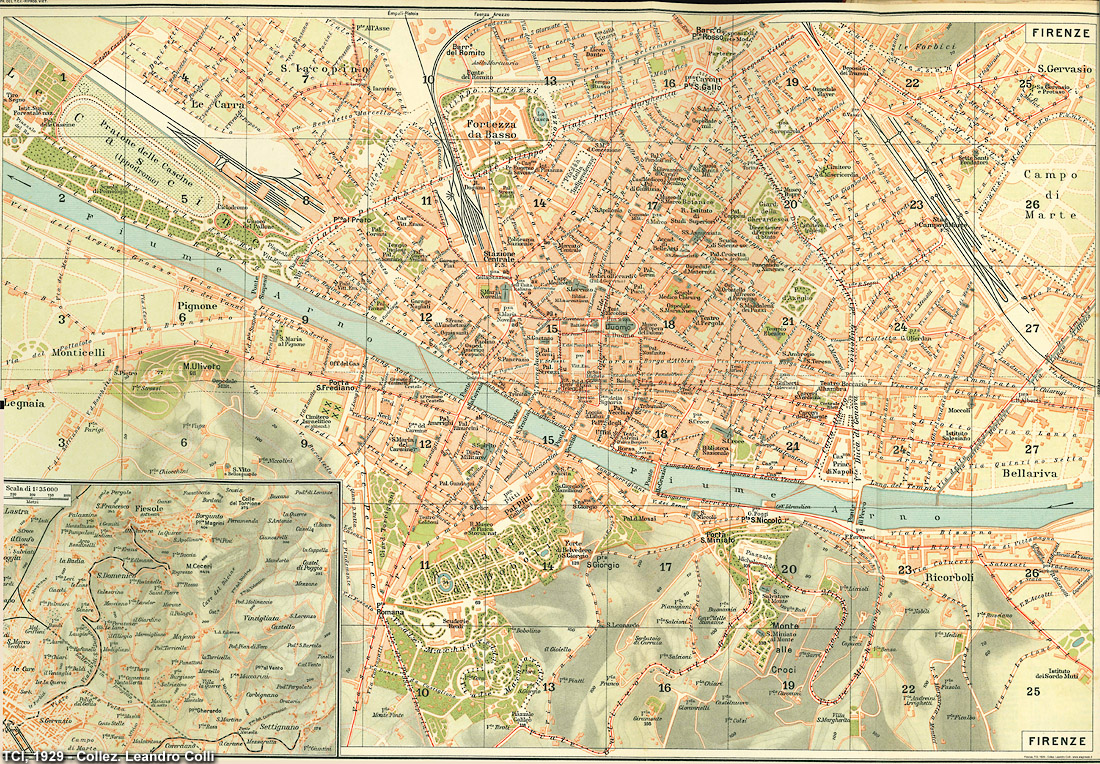 Citt italiane, anni '20 - Firenze - TCI, Guida d'Italia, 1929.