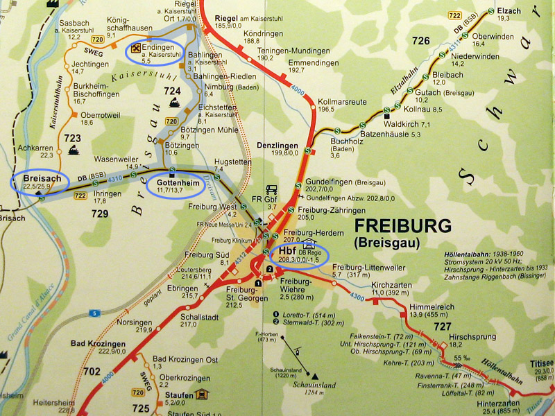 Coincidenze a Gottenheim - Mappa del servizio.
