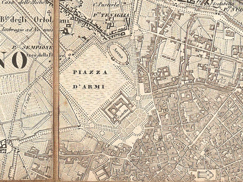 Milano, 1865 (particolari) - Castello.