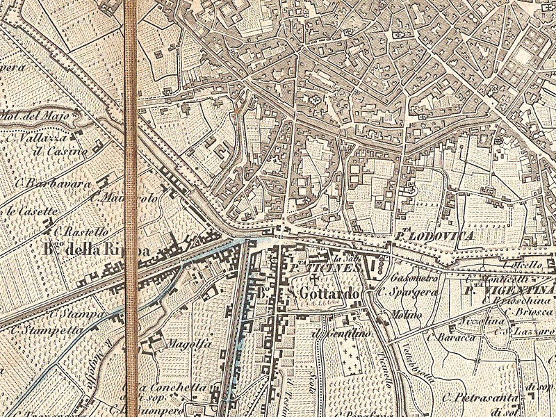 Milano, 1865 (particolari) - Porta Ticinese.