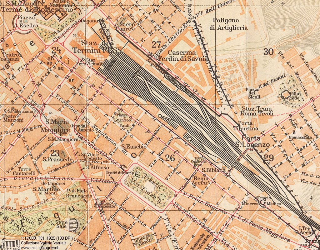 Roma 1925 - Stazione Termini, Esquilino.