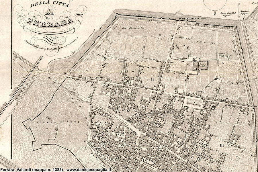 Mappe Vallardi 1870 - Ferrara.