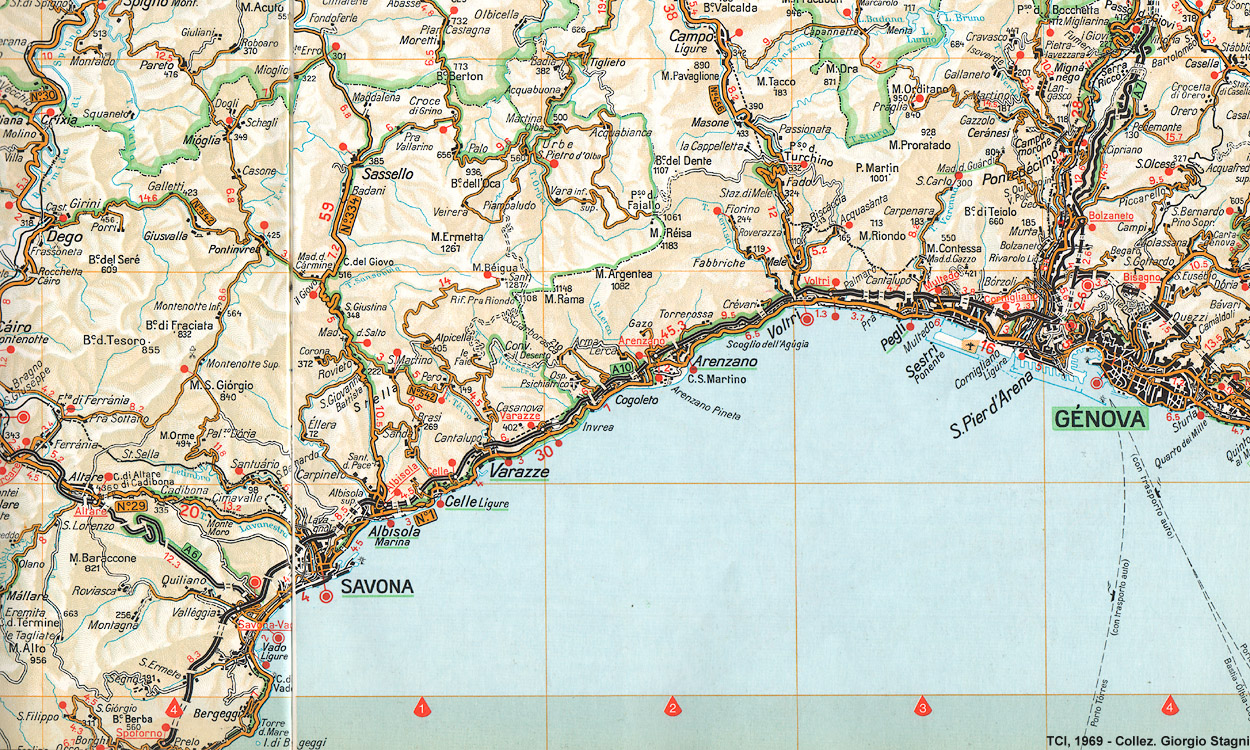 Genova lungo un secolo - 1:200.000, atlante 1969.