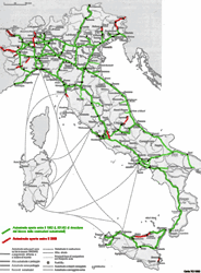 Sviluppo della rete autostradale italiana - 2008: stato attuale