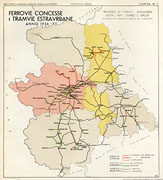 Ferrovie concesse e tramvie estraurbane, 1936 - Piemonte.
