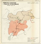 Ferrovie concesse e tramvie estraurbane, 1936 - Trentino-Alto Adige.