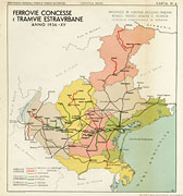 Ferrovie concesse e tramvie estraurbane, 1936 - Veneto.