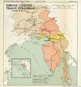 Ferrovie concesse e tramvie estraurbane, 1936 - Friuli e Venezia Giulia.
