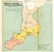 Ferrovie concesse e tramvie estraurbane, 1936 - Calabria.