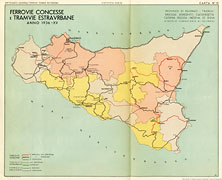 Ferrovie concesse e tramvie estraurbane, 1936 - Sicilia.