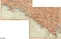 Le carte 1:250.000 nella Guida Rossa - La Spezia - TCI, Guida d'Italia, 1916.