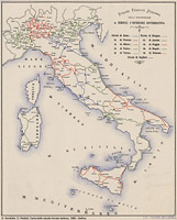 Altre carte ferroviarie 1886-96 - 1886 - Carta delle strade ferrate italiane