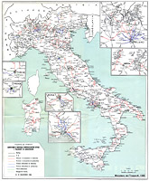 Carte ferroviarie - Ferrovie, tranvie e filovie extraurbane, 1955.