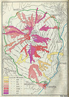 Altre mappe - Etna (colate laviche) - TCI, Guida d'Italia, 1919.